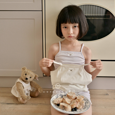 cutieyoki童装A类防凸点少女一段背心女大童吊带背心防走光内裤