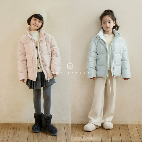 CUTIE YOKI童装Cutieyoki x Sugenro蓝标定染丝绒亲子棉服