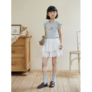 原创可露丽风柔感木天丝纤维卡通凉感女童T恤 捡漏直播