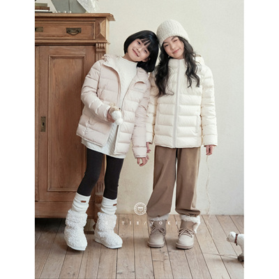 CUTIEYOKI家童装熊耳朵波兰拉尼亚95白鸭绒轻排骨连帽羽绒服
