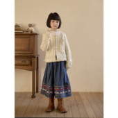 CUTIEYOKI童装 女童早春旋转木马200w针超重工刺绣牛仔半身裙