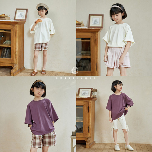 【直播捡漏2】yoki童装懒人T液氨凉感新疆棉刺绣T/格子短裤