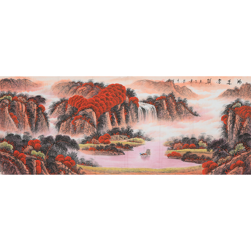 龙秀生 手绘真迹山水画 客厅装饰字画 办公室风水挂国画 鸿运当头