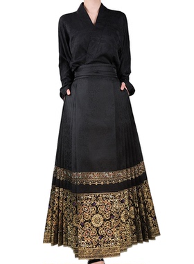 花黛兮【八瑞蟠灵】双经轴马面裙2025新款国风半身裙通勤明制汉服