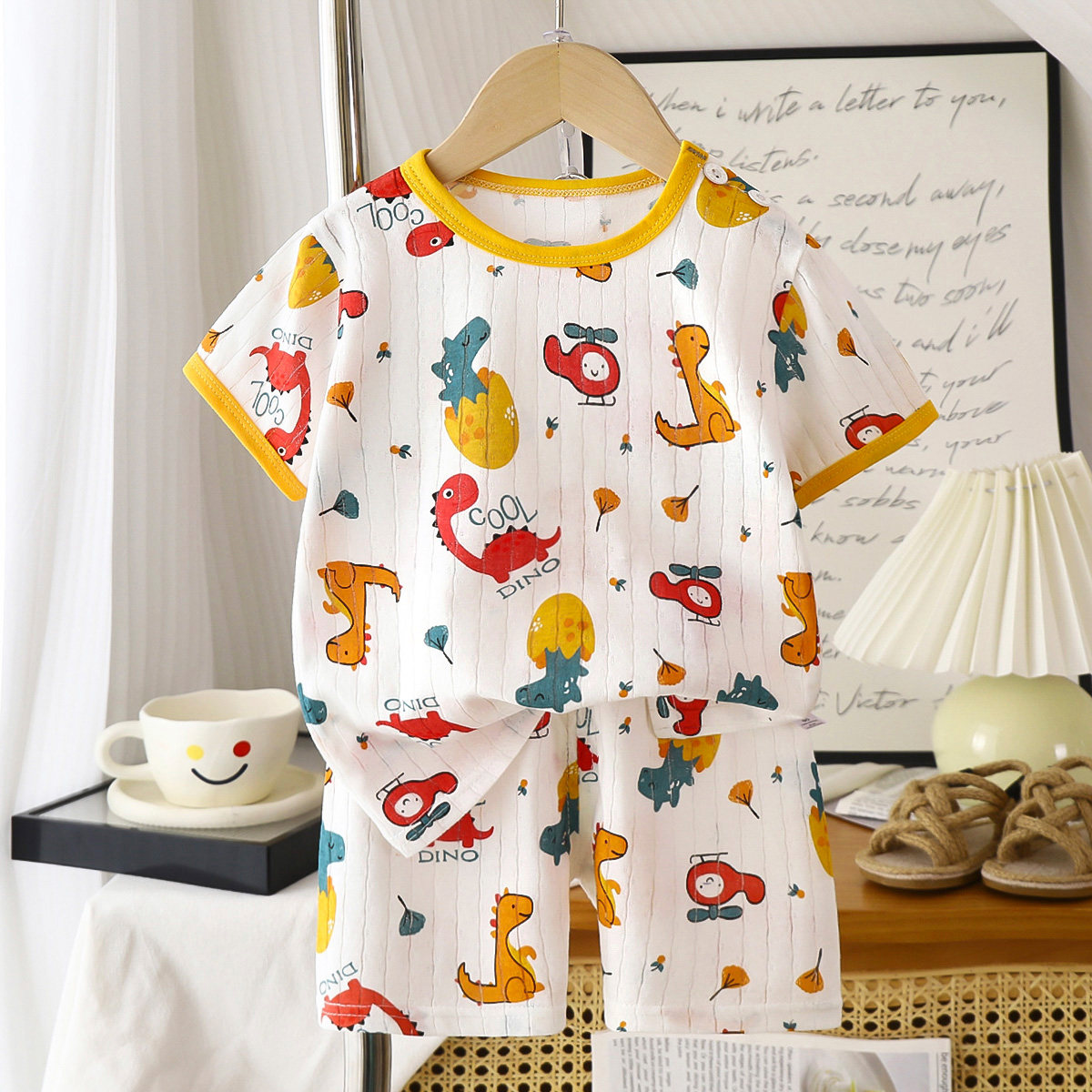 宝宝夏季睡衣短袖 儿童家居服套装 男童女童全棉空调衫婴儿上衣