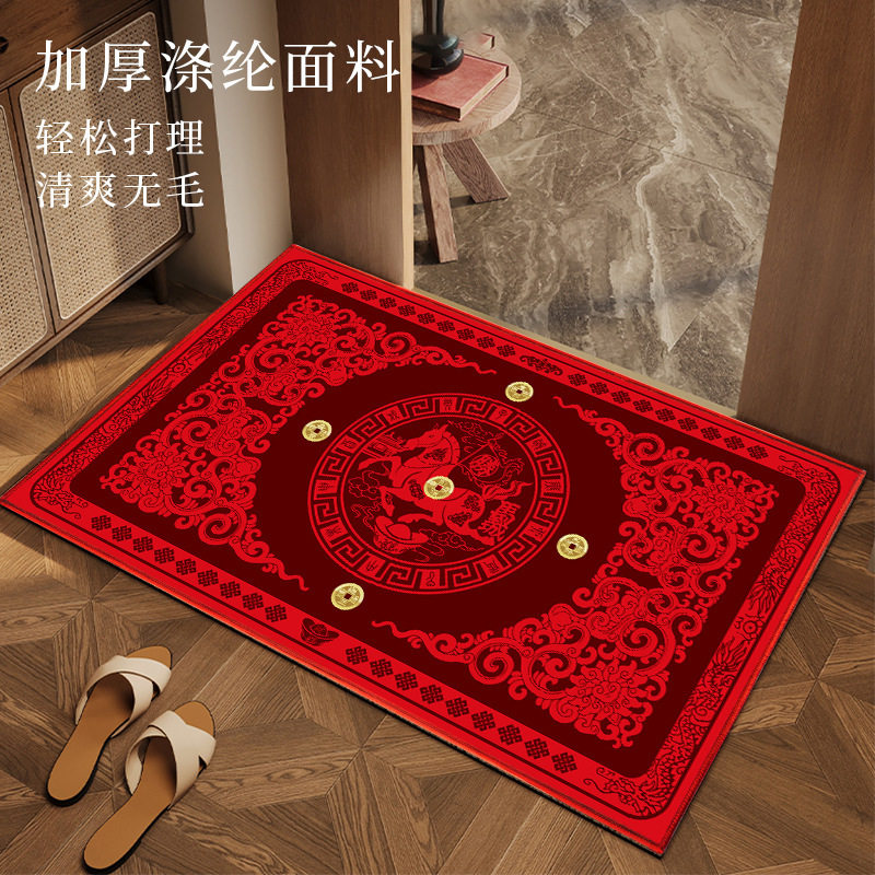 【2026丙午马年新款门垫】马上发财风水门垫贴真铜钱地垫入户门垫,特色手工艺,其他宗教工艺品,淘宝优惠券,粉丝福利购,淘宝优惠卷