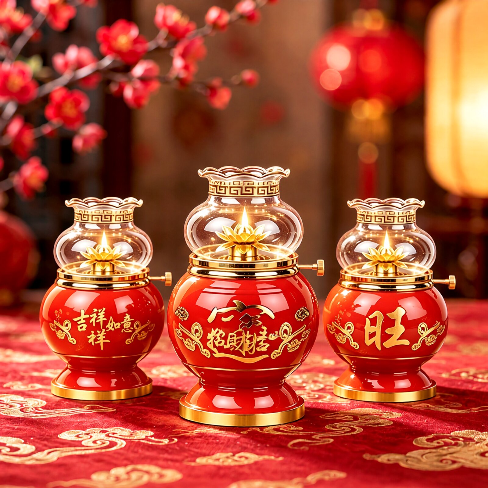 纯铜玻璃防风酥油灯供佛长明灯供佛灯佛前供灯财神灯液体苏油灯