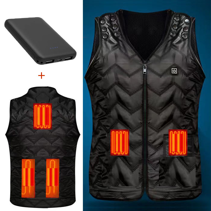 中老年防寒加热坎肩充电热