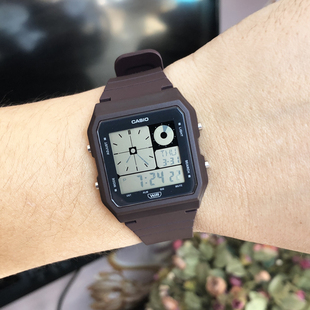 20W 8A2 卡西欧学生小方块虚拟指针复古双显防水表LF