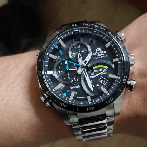 卡西欧光能蓝牙石英男士防水手表