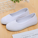 牛筋美容师工作鞋 白色护士鞋 女软底透气防臭防滑一脚蹬老北京布鞋