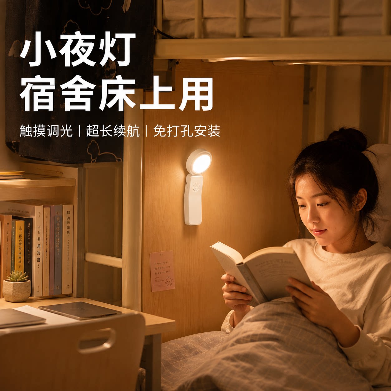 宿舍床上学习熄灯照样能用图片