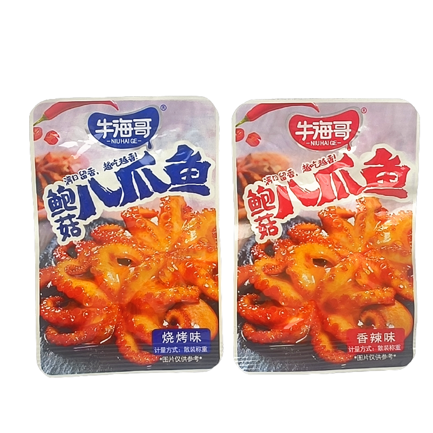 牛海哥鲍菇八爪鱼500g烧烤味香辣味独立小袋称重即食解馋零食包邮
