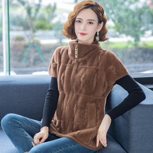 针织开衫女春秋马甲背心妈妈装