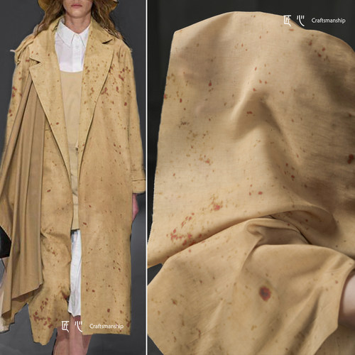 匠心草木染做旧斑驳衬衫布料布料