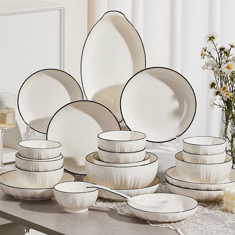 高温健康釉下彩餐具套装瓷碗简约欧式碗碟陶瓷碗盘筷实用乔迁,餐饮具,碗,淘宝优惠券,粉丝福利购,淘宝优惠卷