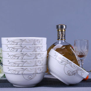 组合餐具 6只装 中式 简约6英寸面碗7英寸汤面碗汤碗陶瓷菜碗汤碗2