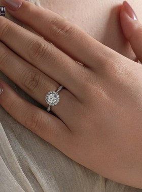 ECETOWIH纯银女一克拉富贵花圆包