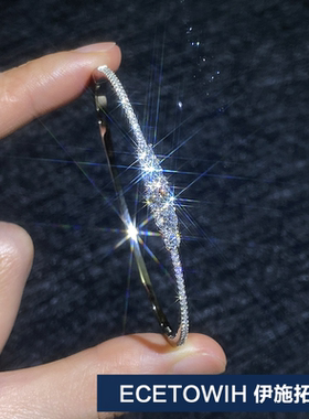 ECETOWIHs925纯银13克拉莫桑石手