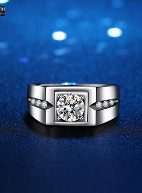 ECETOWIH纯银D色莫桑石戒指一克