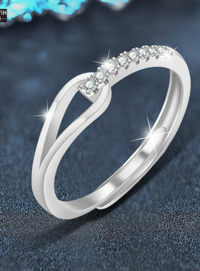 ECETOWIH莫桑钻银镂空戒指不掉色