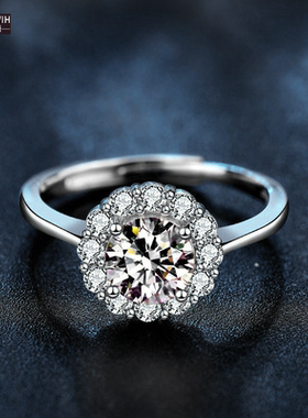 ECETOWIH新款纯银太阳花戒指女