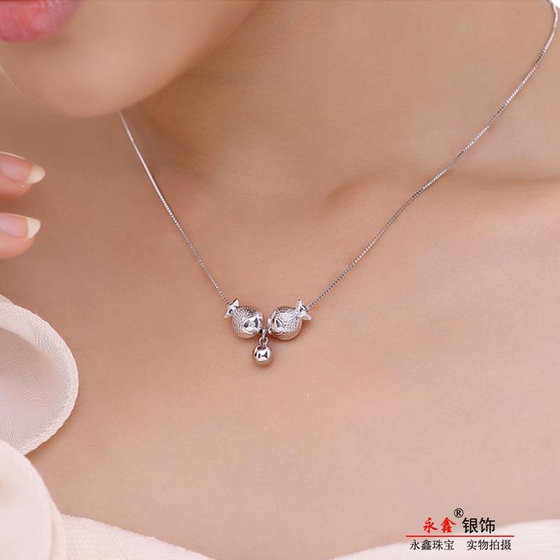 DESIWCEN德斯琛纯银鱼项链女韩版图片