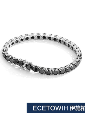 ECETOWIH黑色莫桑石手链百搭感小
