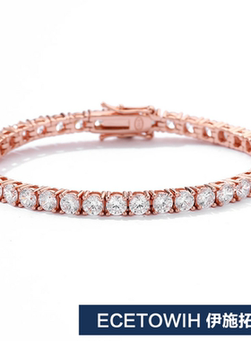 ECETOWIH新款4mm高碳钻手链嘻哈