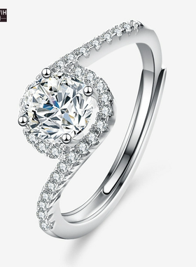 ECETOWIH新款莫桑石女求戒指一