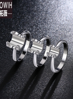 ECETOWIH纯银托韩版一克拉四爪光