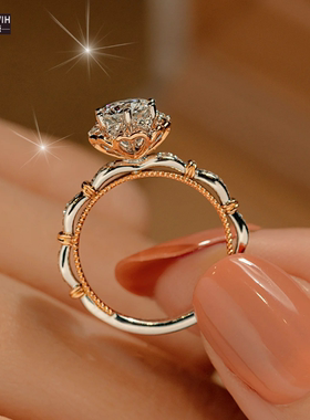 ECETOWIH新款s925纯银莫桑石戒