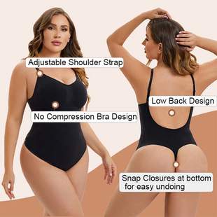 full shaper无缝露背衣女收腹提臀紧身塑形大u美背跨境 body