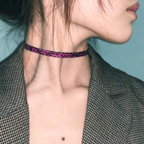 原创手工颈环真皮锁骨链男女通用