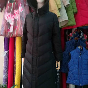 冬时尚新款修身显瘦女士加长款羽绒服白鸭绒定制加工翻新