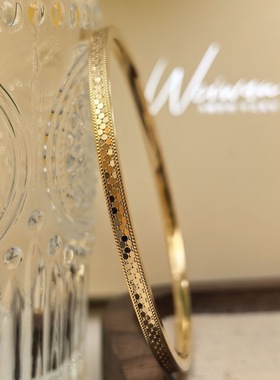 细款5G龙鳞镯子CNC工艺专柜同款手镯金色不掉色轻奢小众手环水洗