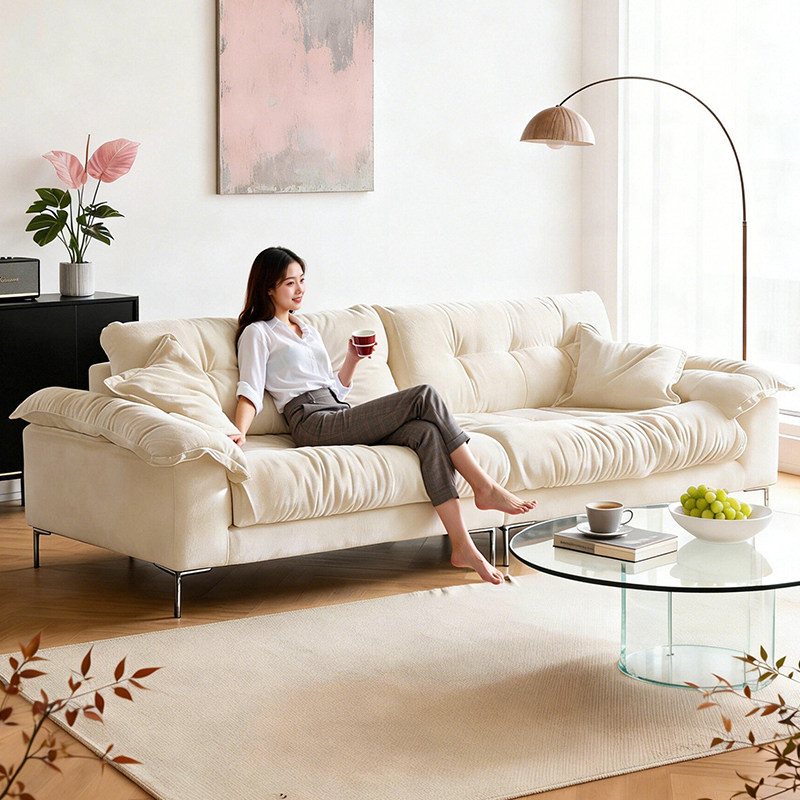 政府补贴雪尼尔可拆洗云朵布艺沙发2026新款法式复古风客厅小户型