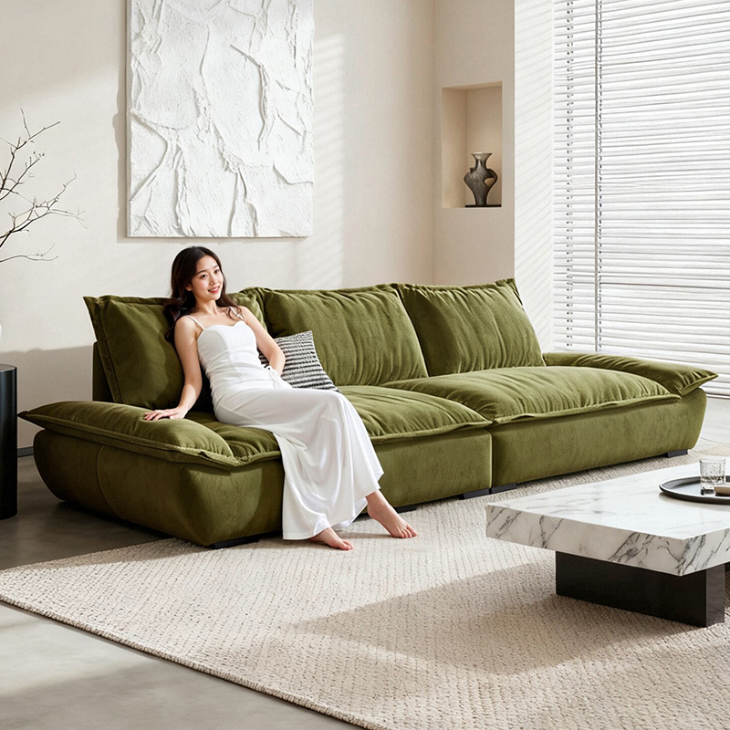 奥克兰帆船超深坐宽绿色沙发