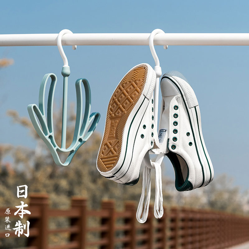 日本多功能阳台晒鞋架晾鞋架子球鞋运动鞋晾晒挂钩塑料挂鞋架挂钩
