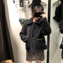 人造毛绒面质感外套女夹克 嘟嘟欧美2018冬季 新品