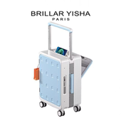 法国Brillar Yisha 前开口拉杆行李箱女侧开盖20寸侧开旅行箱子男