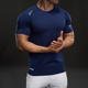 健身肌肉T恤男士 运动跑步训练圆领弹力潮 冰丝速干打底衫 短袖 夏季