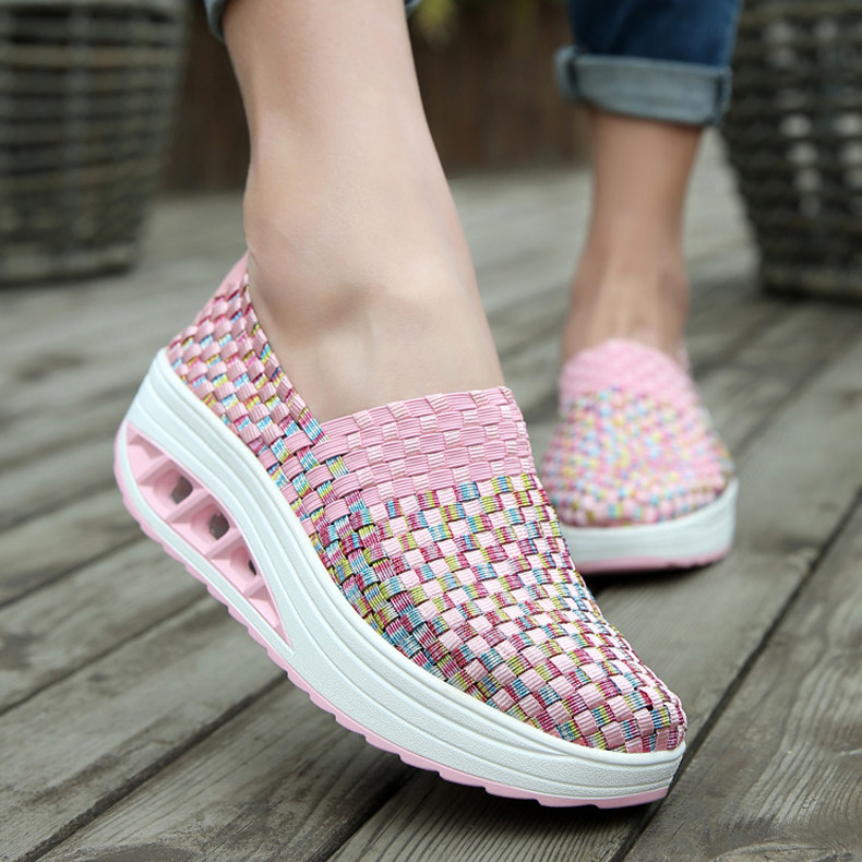 Weave shoes Autumn middle age Mom shoes Women's Shoes The thickness of the bottom Increase Shake shoes A pedal the elderly Old Beijing Cloth shoesin the Women's Shoes, Low shoe, Muffin(shaky)shoes category - from Buy2taobao.com to provide professional Taobao agent buy service