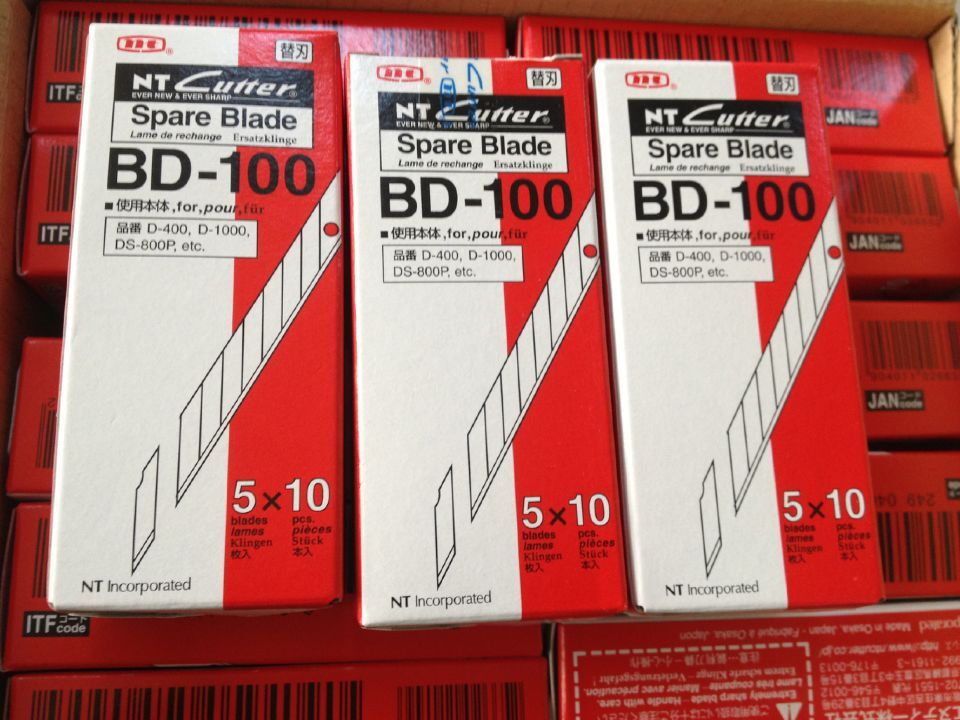 日本进口NT CUTTER BD-100 30度介刀片 雕刻刀片手机贴膜美工刀片
