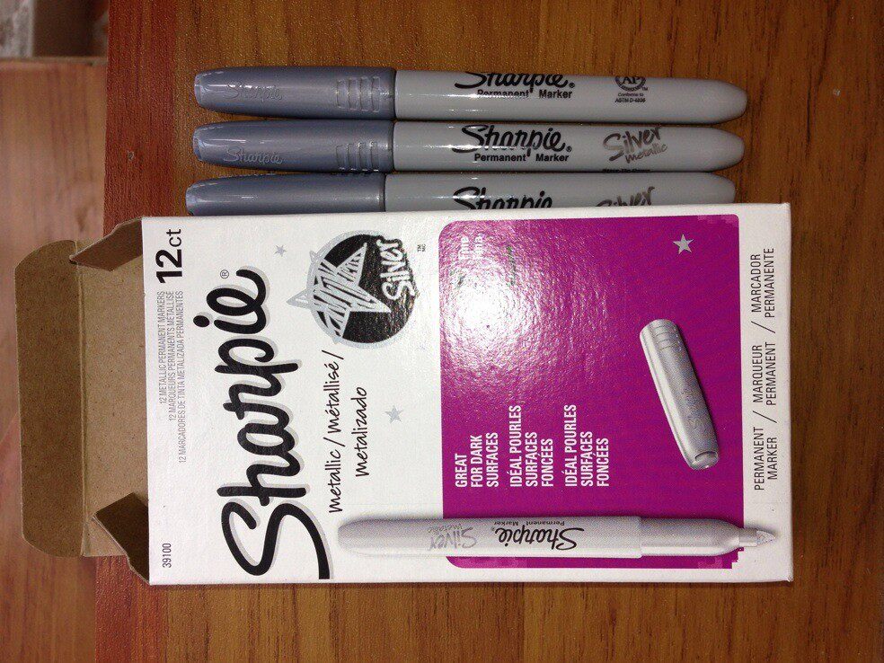 原装美国sharpie三福银色记号笔_三福银色油性笔 39100