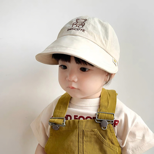 宝宝防晒帽子儿童夏季薄款遮阳渔夫帽男女童大檐速干帽出游遮阳帽