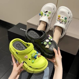 女款 胖东来巴斯光年洞洞鞋 夏天增高包头凉拖外穿沙滩防滑耐磨厚底