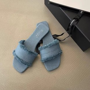 软底露趾一字扣带凉 韩式 仙女风夏季 复古气质交叉带罗马鞋 子沙滩鞋