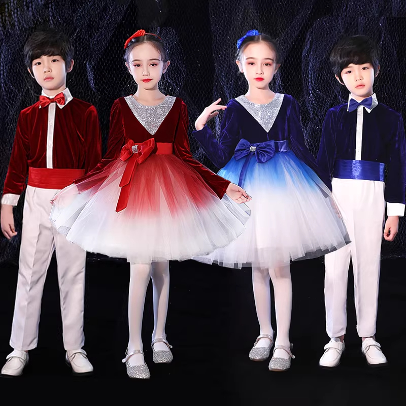 儿童大合唱团演出服演讲礼服