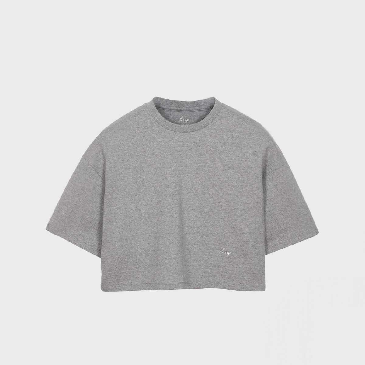 韩国haag正品方形露脐短袖T恤